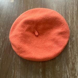 H&M Coral Orange Wool Beret